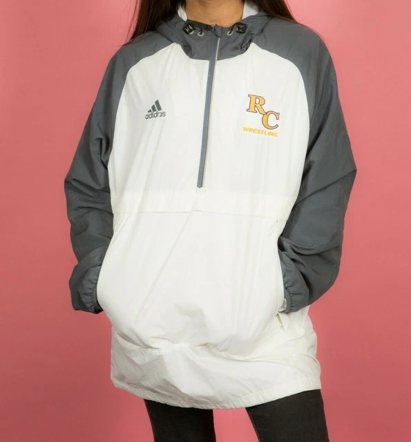 Giacca sportiva Adidas pull over vintage bianca e grigia RC WRESTLING taglia M