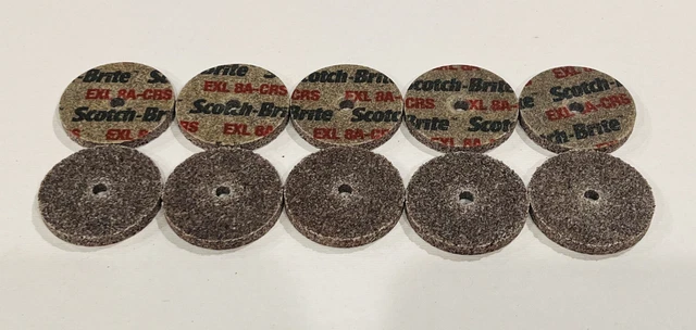 10 Piece 3M Scotch-Brite 2"x1/4"x1/4" 8A Coarse EXL Unitized Deburring Wheel