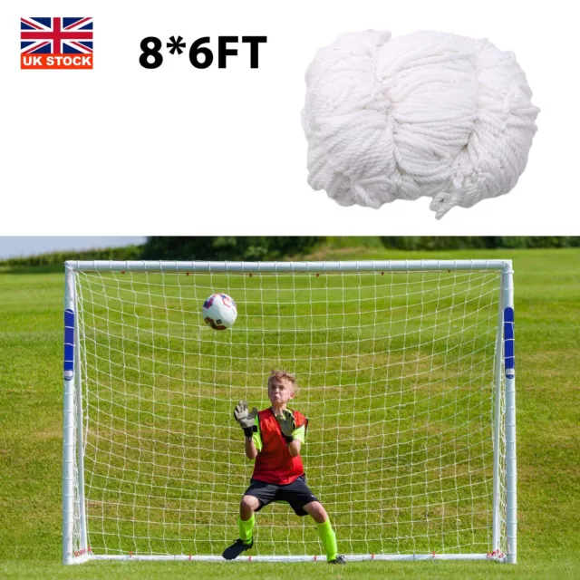 8x6ft Soccer Football Goal Post Net For Outdoor Sports White(Only Net)