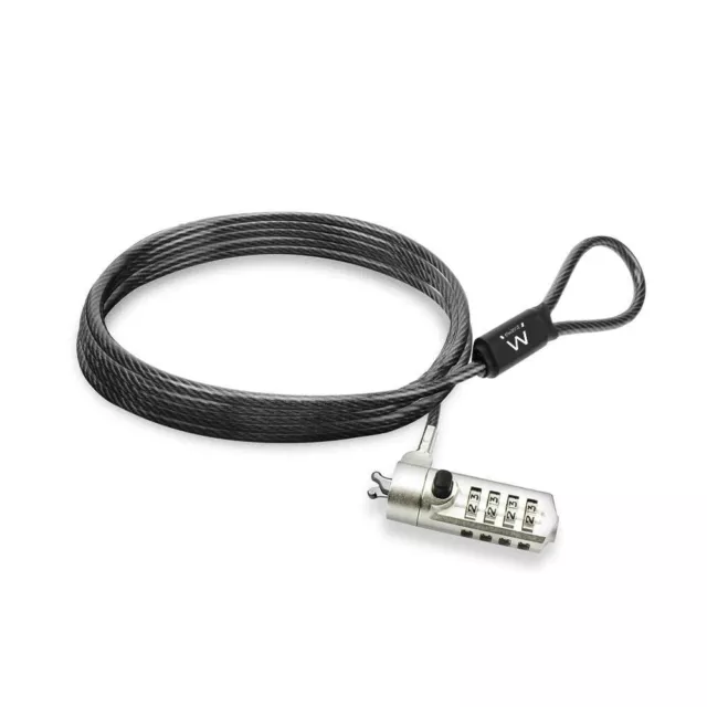 Ewent Laptop Lock, Security Cable with Combination Lock, Security Cable for Note