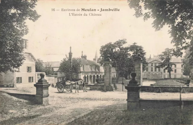 Cpa Yvelines 78 Meulan Jambville L'entree Du Chateau