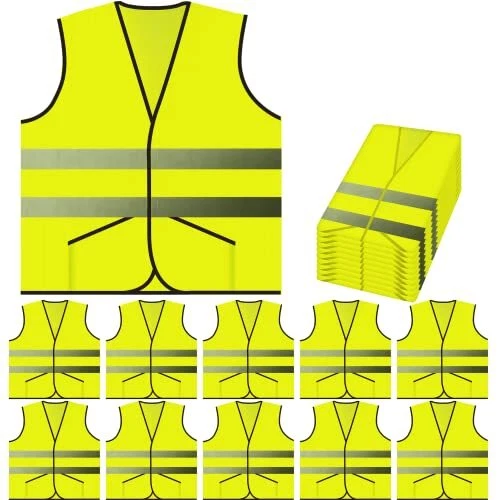 Pocket Safety Vest Bulk Pack Reflective High Visibility Men Women