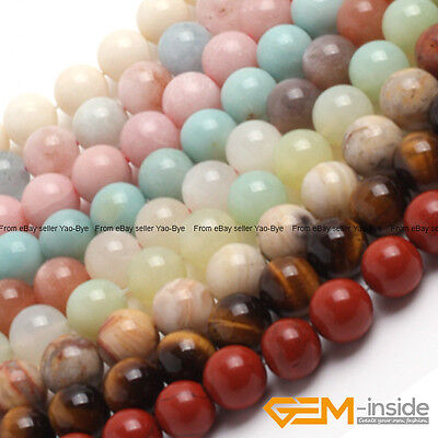 LOTTO all'ingrosso Naturale pietra preziosa rotonda distanziatore Loose Beads 15" 6mm 8mm 10mm 12mm 