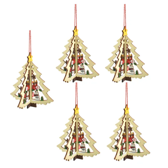 5 Pcs Christmas Ornaments Unfinished Wood Log Centerpiece Decor Household