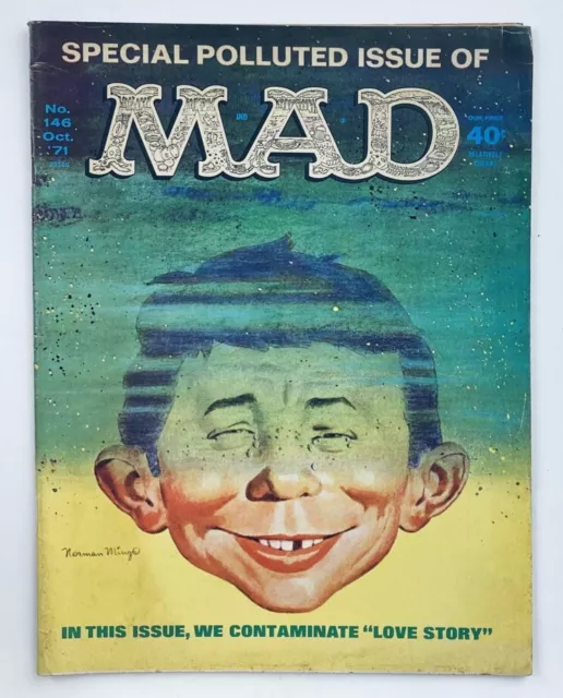 Mad Magazine October 1971 No. 146 We Contaminate Love Story 6.0 FN Fine No Label