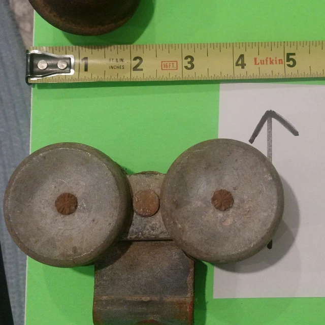 Antique Vintage Galvanized Steel Barn Door Roller, Rolls Free, for Replacement 3