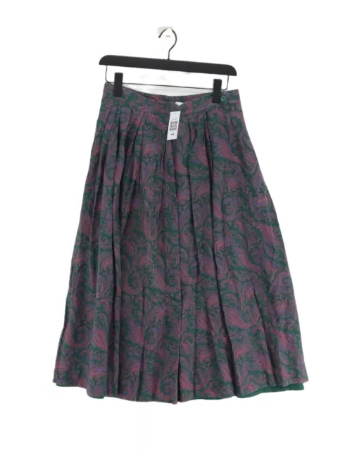 Laura Ashley Women's Midi Skirt UK 16 Green Wool with Cotton Midi A-Line