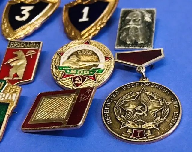 Vintage USSR Russian Soviet Union Sports Badges Pins Awards Metal Job Lot 3