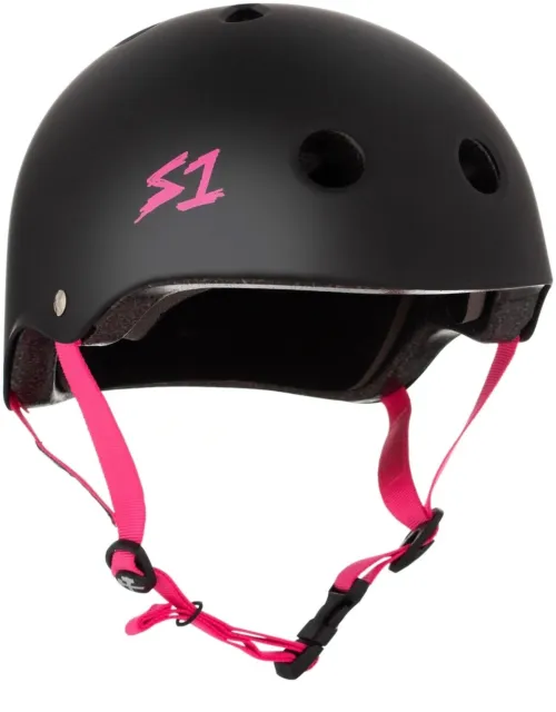 S-One S1 Helmet Lifer Black Matte/Pink Strap