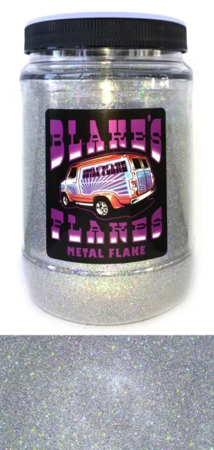 1lb Blakes Metal Flake .008 Alpha Silver Prismatic loose Hot Rod