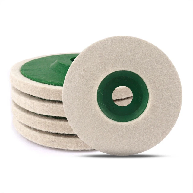 5x 125mm 5 Inch Wool Buffing Angle Grinder Wheel Felt Polishing Disc Pad Kit