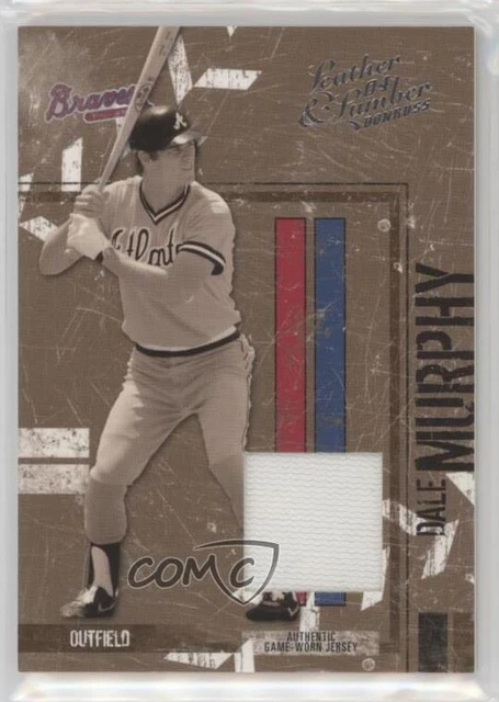 2004 Donruss Leather & Lumber Materials Black White Jersey /250 Dale Murphy #14