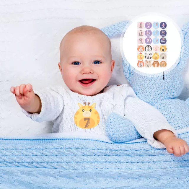 24 pegatinas de papel para bebés recién nacidos niños hitos foto