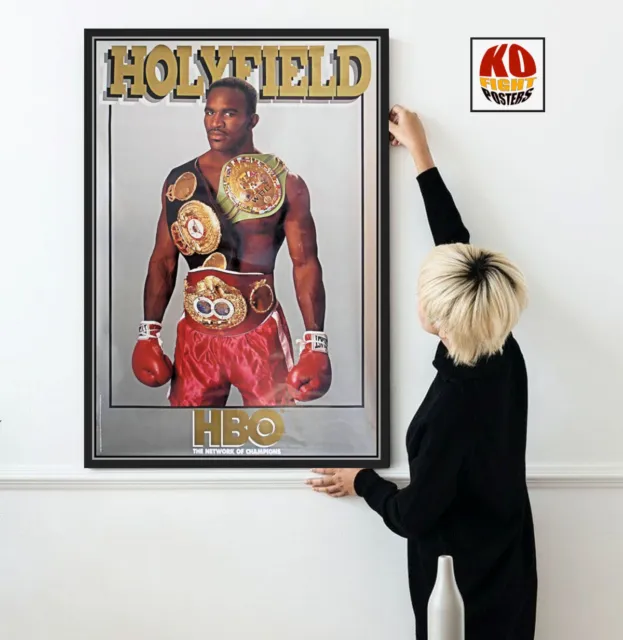 EVANDER HOLYFIELD : Original HBO Promotional Boxing Fight Poster 10D
