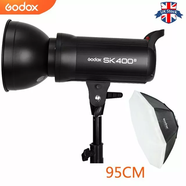 UK Godox SK400II 400W 2.4G Flash Strobe Light With 95CM Bowen Mount Softbox Kit