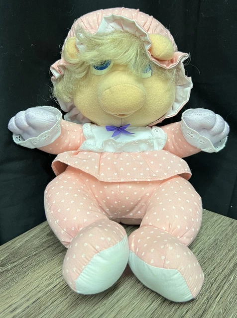Vintage 1985 Muppet Babies Miss Piggy Plush Jim Henson 10” Hasbro Softies