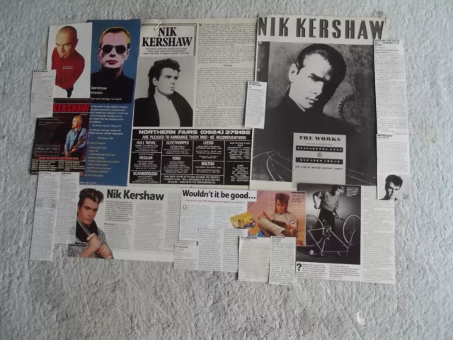 Nik Kershaw - Magazine Cuttings Collection - Clippings, Photos, Adverts X16.