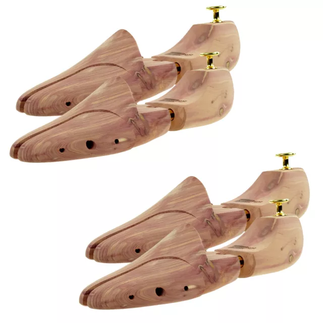 Schuhspanner aus Zedernholz Echtholz für Damen und Herren mit Doppelfeder 2 Paar