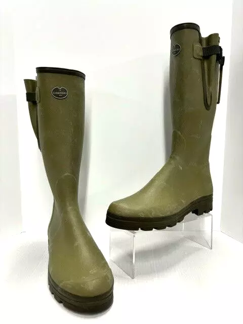 Le Chameau Vierzon Men's Rubber Boots with Jersey lining Olive US 13.5 Euro 48