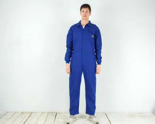 Ituzzi Hommes XL Travailleur Bleu de Travail Salopette Utility Combinaison Vtg