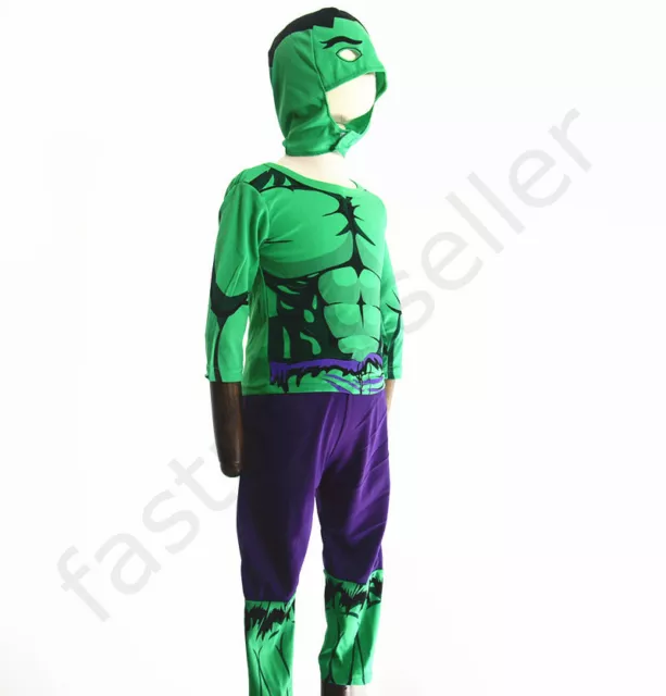 Size 6/7 Boys Kids HULK Costume Set Halloween Party Dress Outfit Children 2