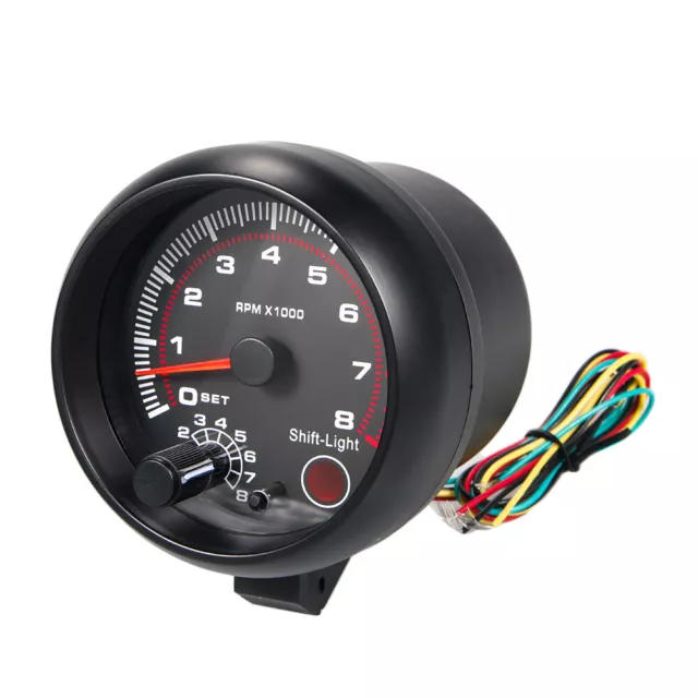 New 3.75" Universal Car Tachometer Gauge 8000 RPM High Speed LED Shift Light 12V