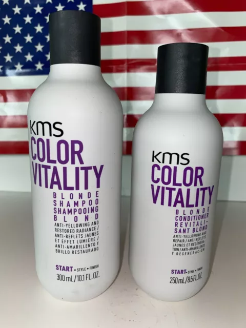 KMS Color Vitality Blonde Shampoo 10.1oz & Conditioner 8.5oz DUO! Free Shipping
