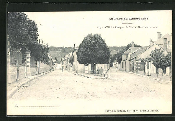 CPA Avize, Rempart du Midi et Rue des Carmes