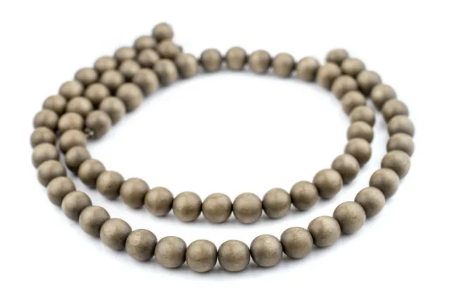 Brown Natural Wood Beads 12mm Round Large Hole 16 Inch Strand