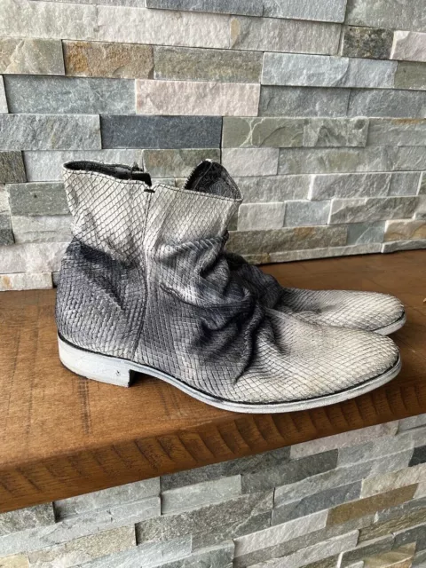 John Varvatos Snakeskin Like Leather Handmade Boots Gradient Size 10.5