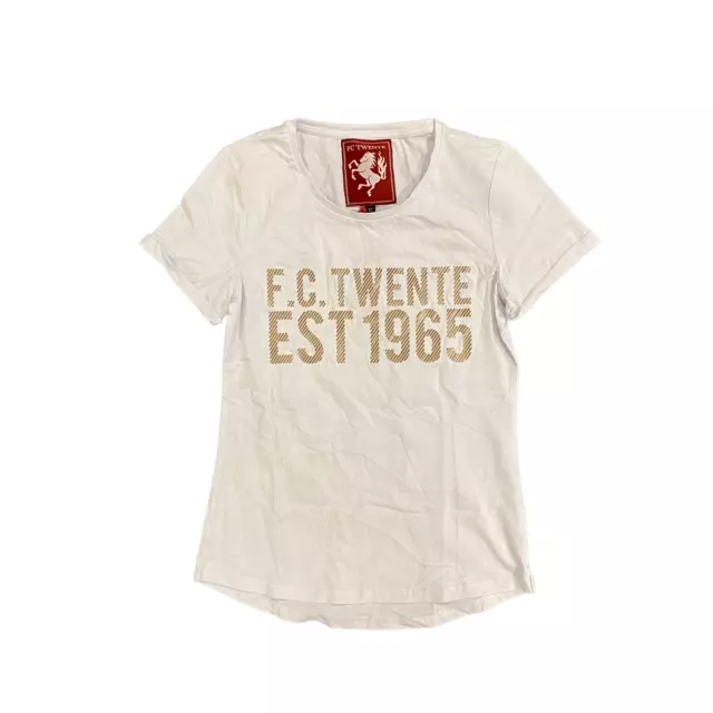 FC Twente Women's T-Shirt (Size 10) Football Short Sleeve White T-Shirt - New