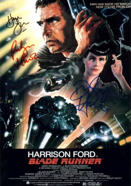 BLADE RUNNER CAST X3 PP SIGNED PHOTO POSTER 12"X8" A4 Harrison Ford #2