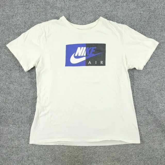 Nike Shirt Women's Large White AIR Graphic Tee Short Sleeve Top Logo Adult L