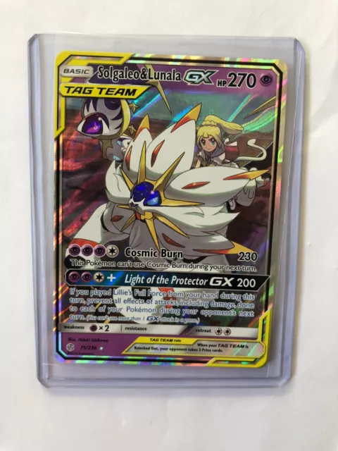 Solgaleo & Lunala GX 216/236 PORTUGUESE Cosmic Eclipse Pokémon Alt Art NM