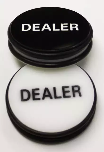 3 Inches Acrylic Dealer Puck Casino Quality Dealer Button Large black white