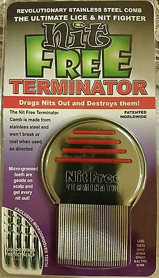 Holiday Essential Nit Free TERMINATOR *Comb* Head Lice Stainless Steel long hair