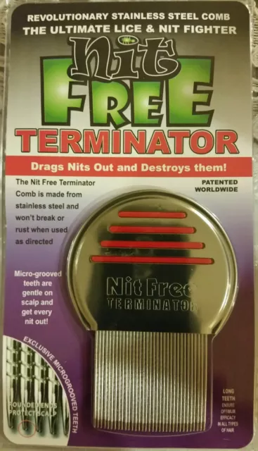 Spring! Essential Nit Free TERMINATOR *Comb* Head Lice Stainless Steel long hair