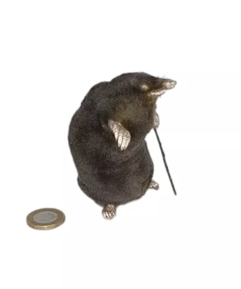 Taxidermy Mole With Walking Stick (Talpa europaea). Log no 315. Height 10cm. 3