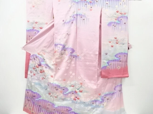 6615361: Japanese Kimono / Vintage Karieba For Furisode / Outlet Item / Sakura &