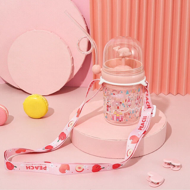Cute Whale Water Spray Feeding Cup Children Drinking Bottle W/ Straw Jug Bottle