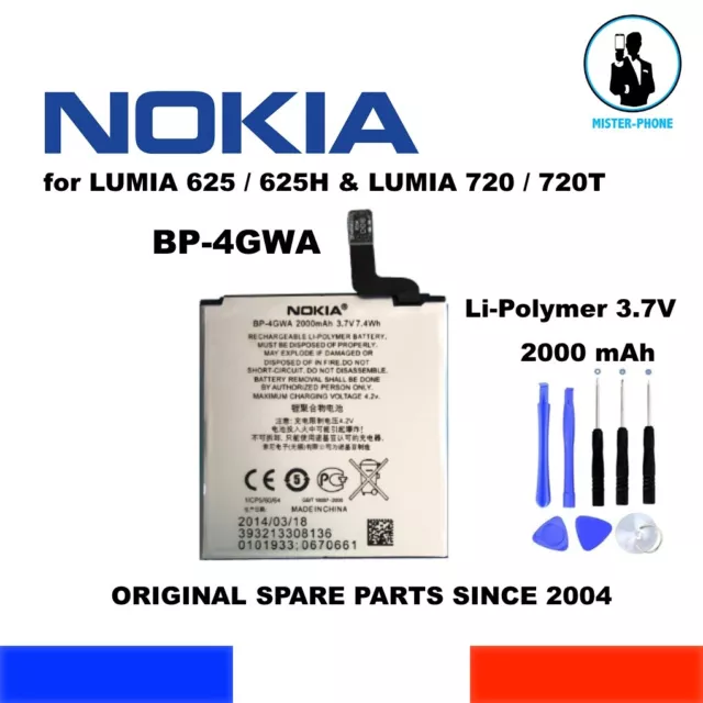 BATTERIE ORIGINALE NOKIA BP-4GWA 2000mAh 7,4Wh MICROSOFT LUMIA 625 625H 720 720T