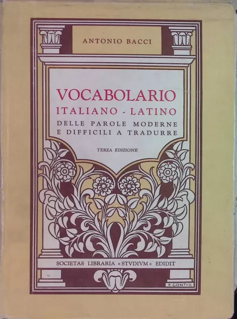 VOCABOLARIO ITALIANO-LATINO DELLE Parole Moderne e Difficili a Tradurre  Varia La £81.09 - PicClick UK