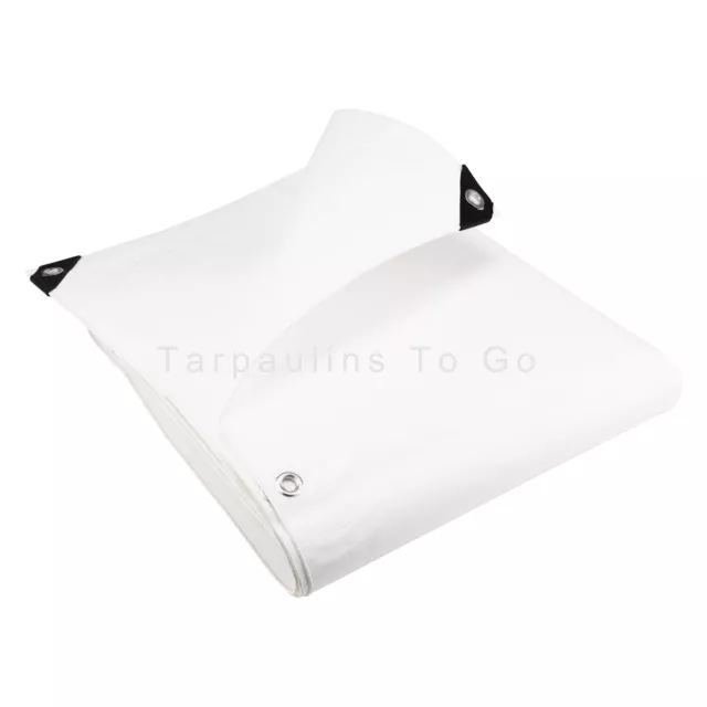 White Heavy Duty Tarpaulin 200GSM Waterproof Ground Sheet Boat Cover Tarp