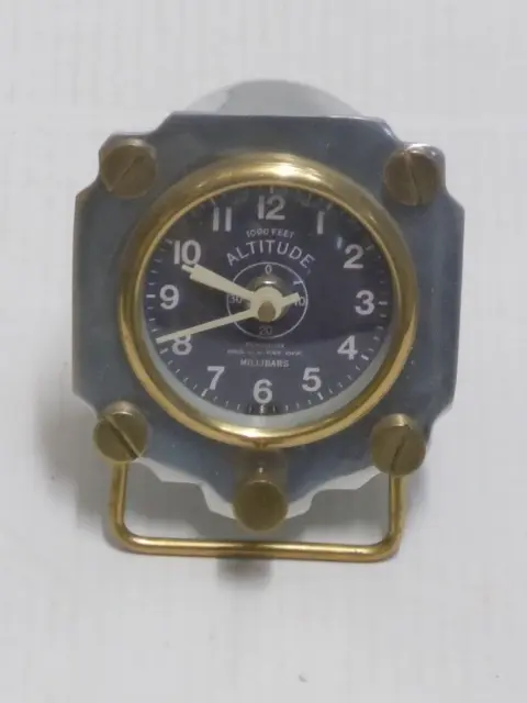 Pendulux Heavy Steel? Cast Aluminum? & Brass Wwii Replica Altimeter Table Clock
