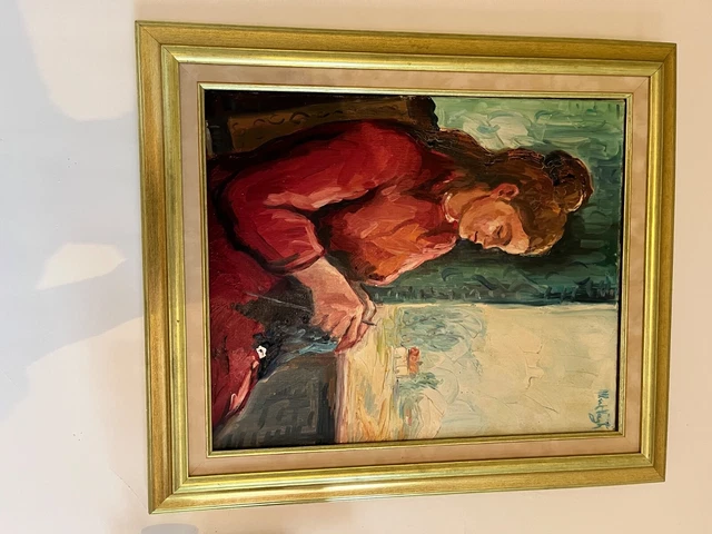 Tableau Huile Sur Panneau Par Elemer Vagh Weinmann (1906-1994) - Paysage Abstrait Signé Vers 1935