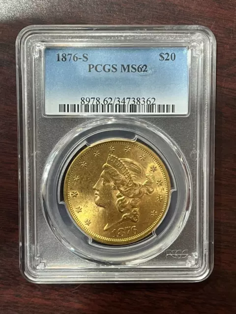 1876 S PCGS MS62 - Gold Liberty Head Double Eagle $20