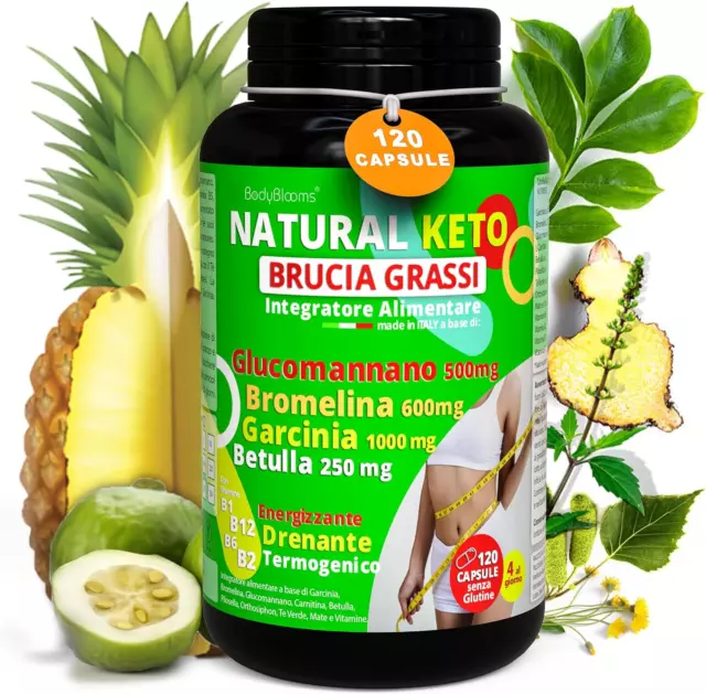 Natural Keto® Brucia Grassi Potenti Veloci 120Cps Alto Dosaggio Effetto Blocca F