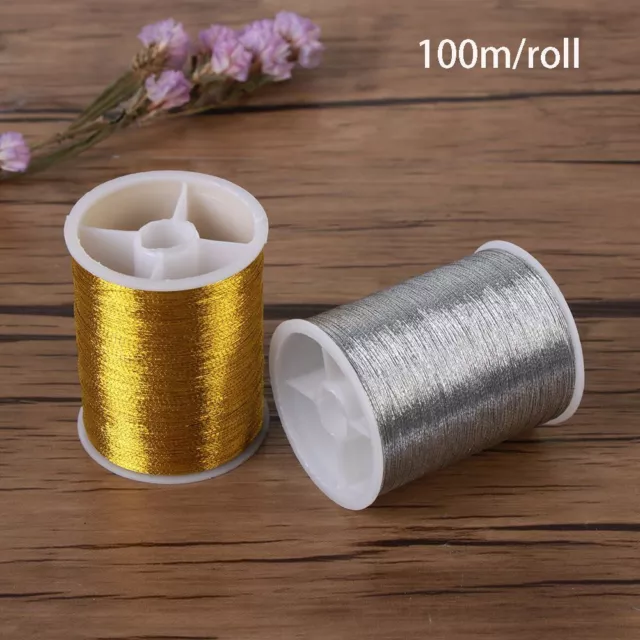 metres Spool DIY Crafts gold wire Sewing Machine Embroidery Thread Cross Stitch
