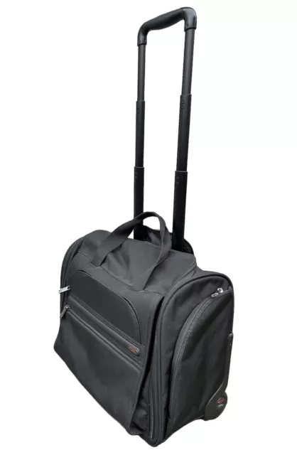 TUMI 17" Wheeled Alpha Compact Briefcase Carry On Luggage Bag Black 22051D4 Mint