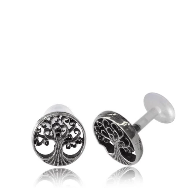 1 Silver Tree Of Life Labret Tragus Ear Ring Lip Nose Ring Earrings Bioplast